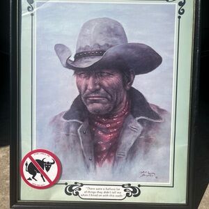 Framed Cowboy Portrait with Hat and Bandana